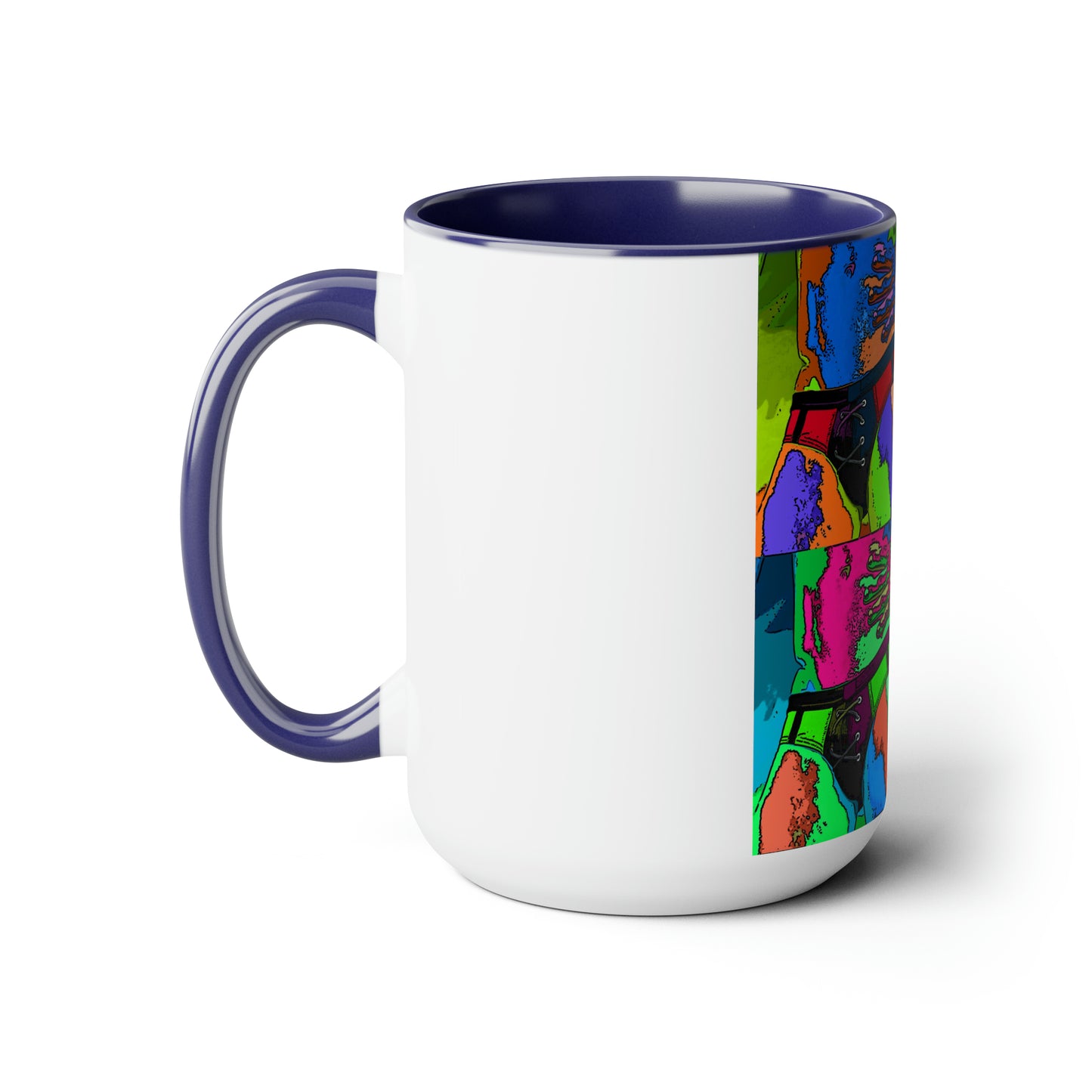 Pop Art Swim Suit Two-Tone Coffee Mugs, 15oz