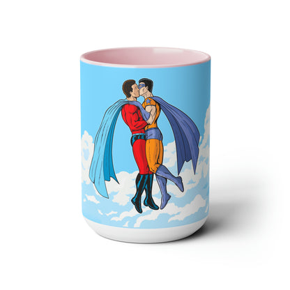 Two-Tone Coffee Mugs, 15oz - A Kiss in the Sky