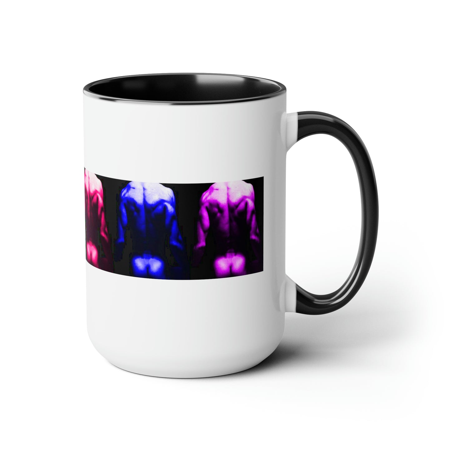 Backside PRIDE Two-Tone Coffee Mugs, 15oz