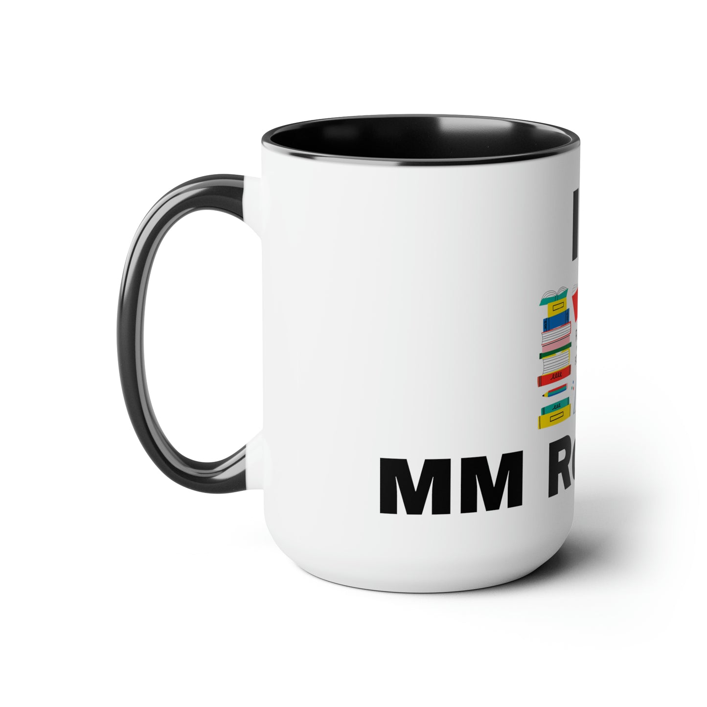 MM Romance Two-Tone Coffee Mugs, 15oz (Sans serif)