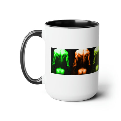 Backside PRIDE Two-Tone Coffee Mugs, 15oz