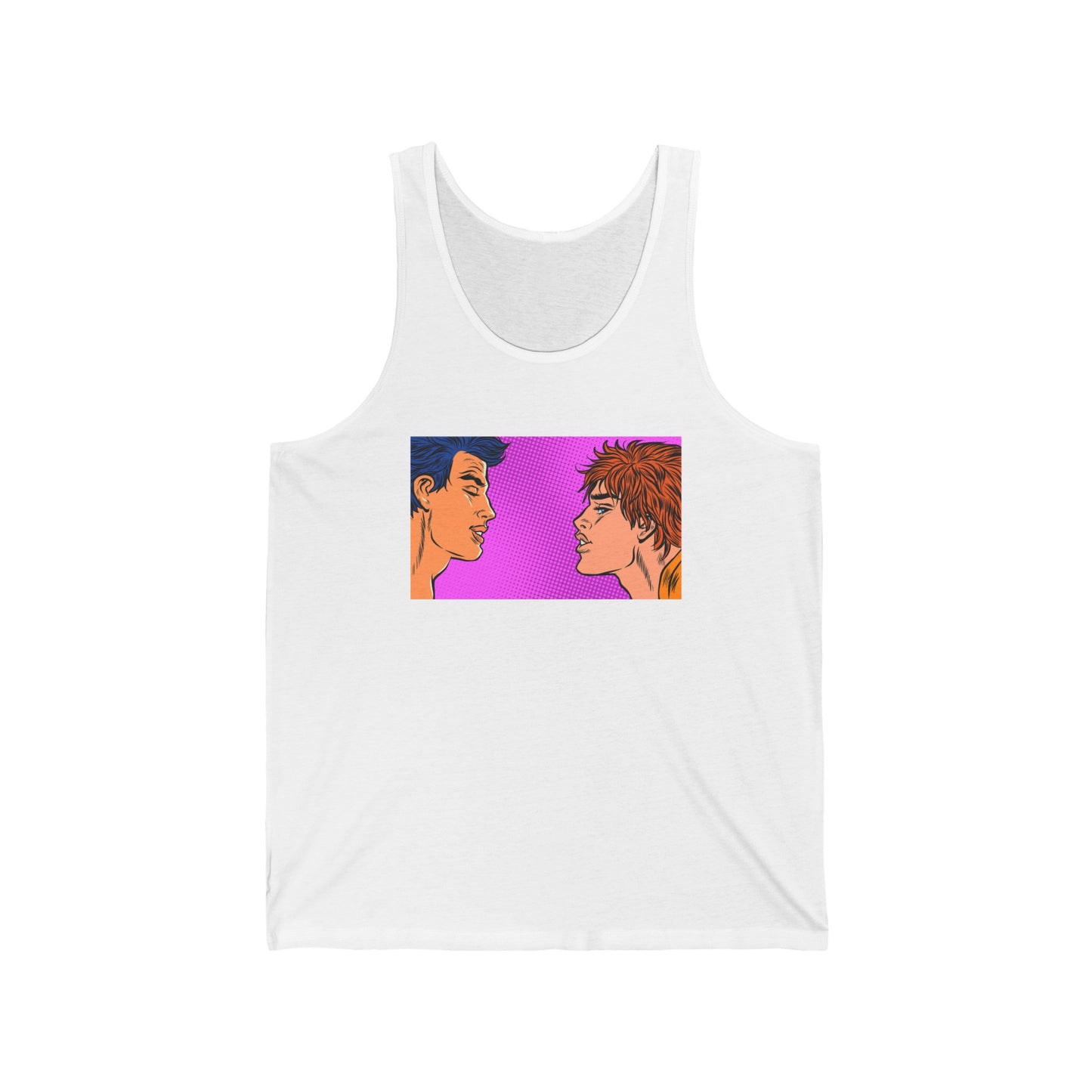 Gay Pop Art Kiss Unisex Jersey Tank