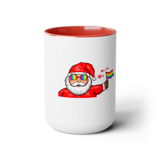 Santa Pride Two-Tone Coffee Mugs, 15oz