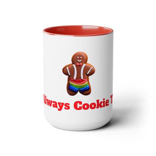 Gingerbread Cookie Two-Tone Coffee Mugs, 15oz