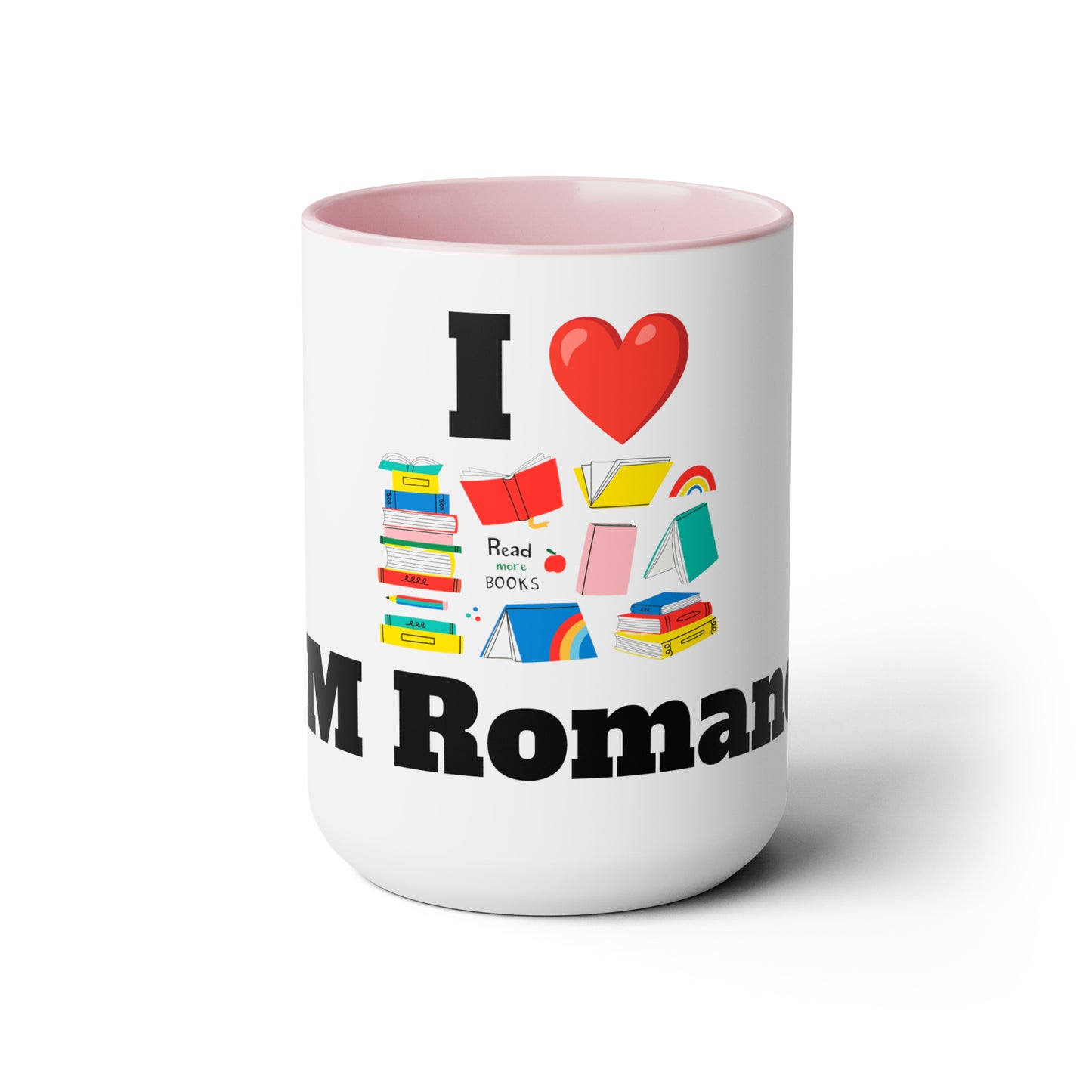 MM Romance Two-Tone Coffee Mugs, 15oz (Serif font)