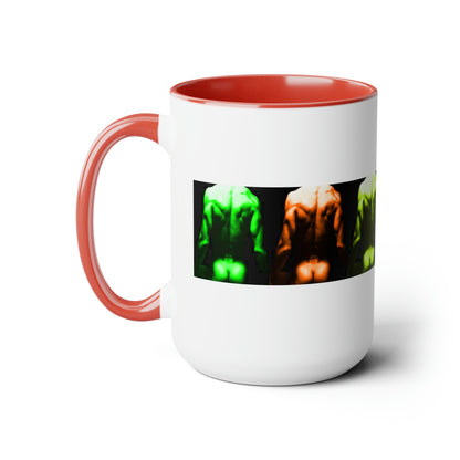 Backside PRIDE Two-Tone Coffee Mugs, 15oz