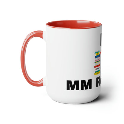 MM Romance Two-Tone Coffee Mugs, 15oz (Sans serif)