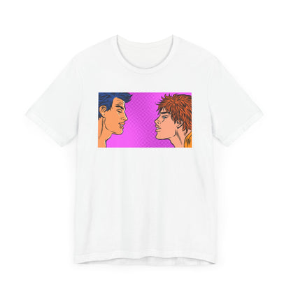 Unisex Jersey Short Sleeve Tee - Gay Pop Art Kiss