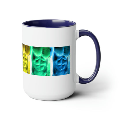 POP ART Torsos Two-Tone Coffee Mugs, 15oz