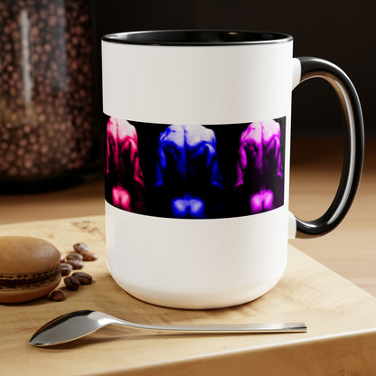 Backside PRIDE Two-Tone Coffee Mugs, 15oz