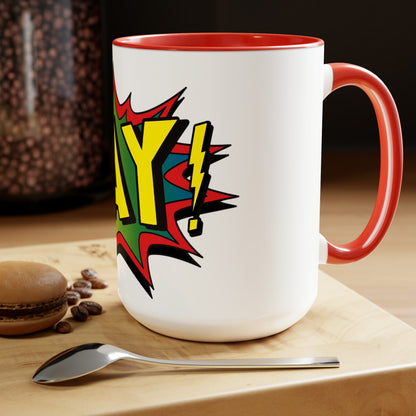 GAY! Two-Tone Coffee Mugs, 15oz