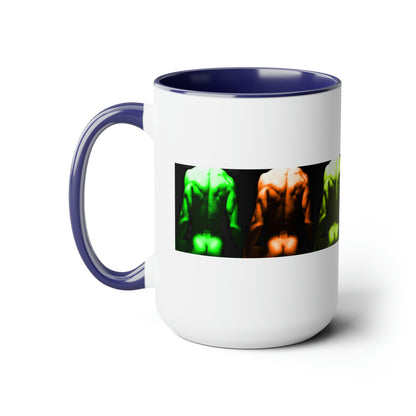 Backside PRIDE Two-Tone Coffee Mugs, 15oz