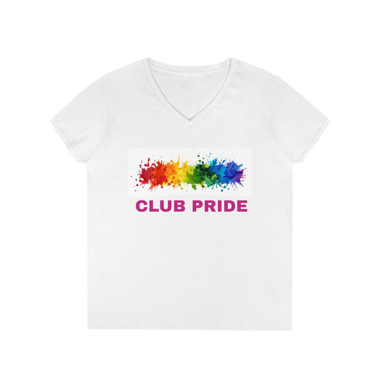 Ladies' V-Neck T-Shirt - Club PRIDE