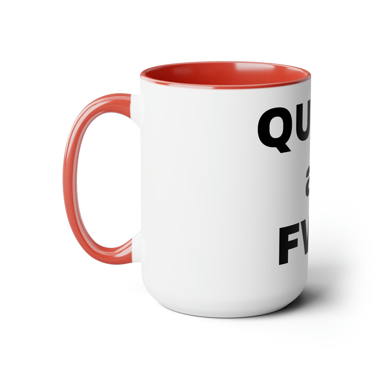QUEER as FVCK Two-Tone Coffee Mugs, 15oz