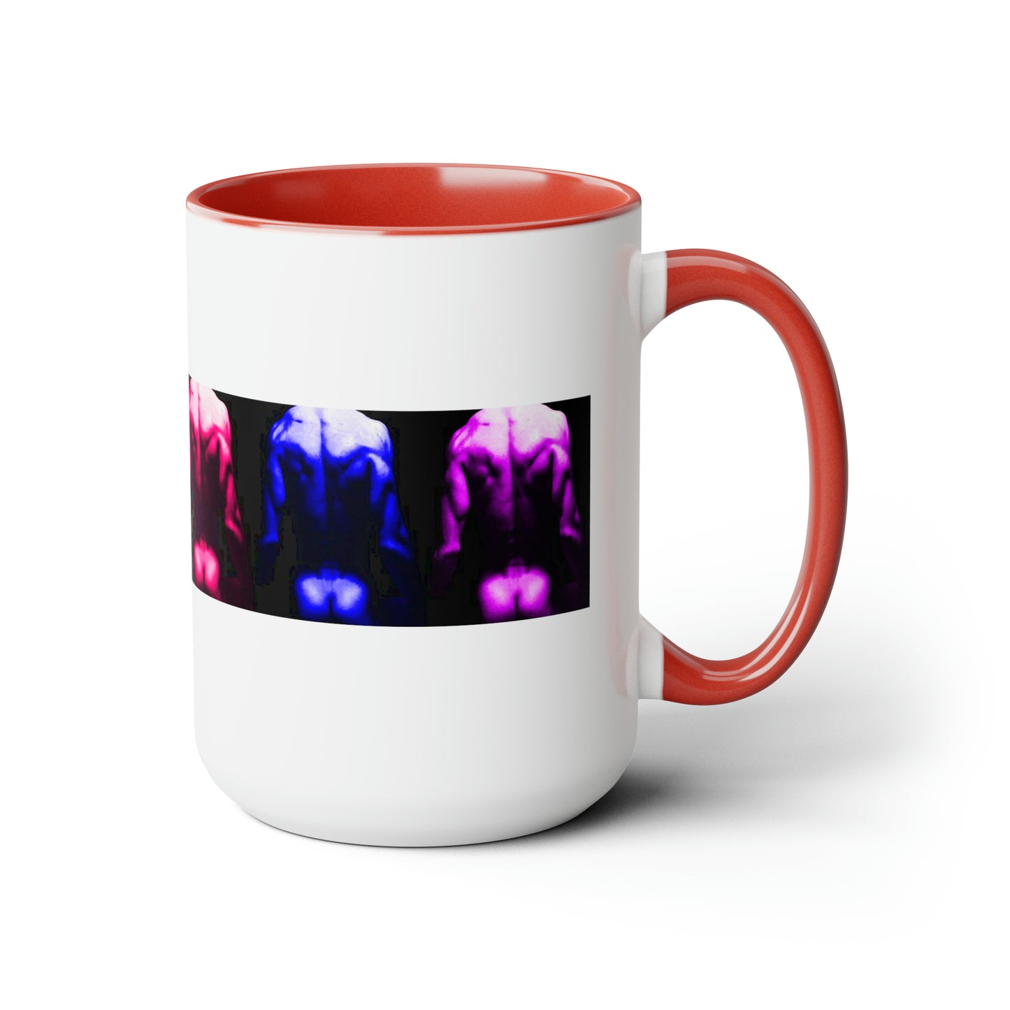 Backside PRIDE Two-Tone Coffee Mugs, 15oz