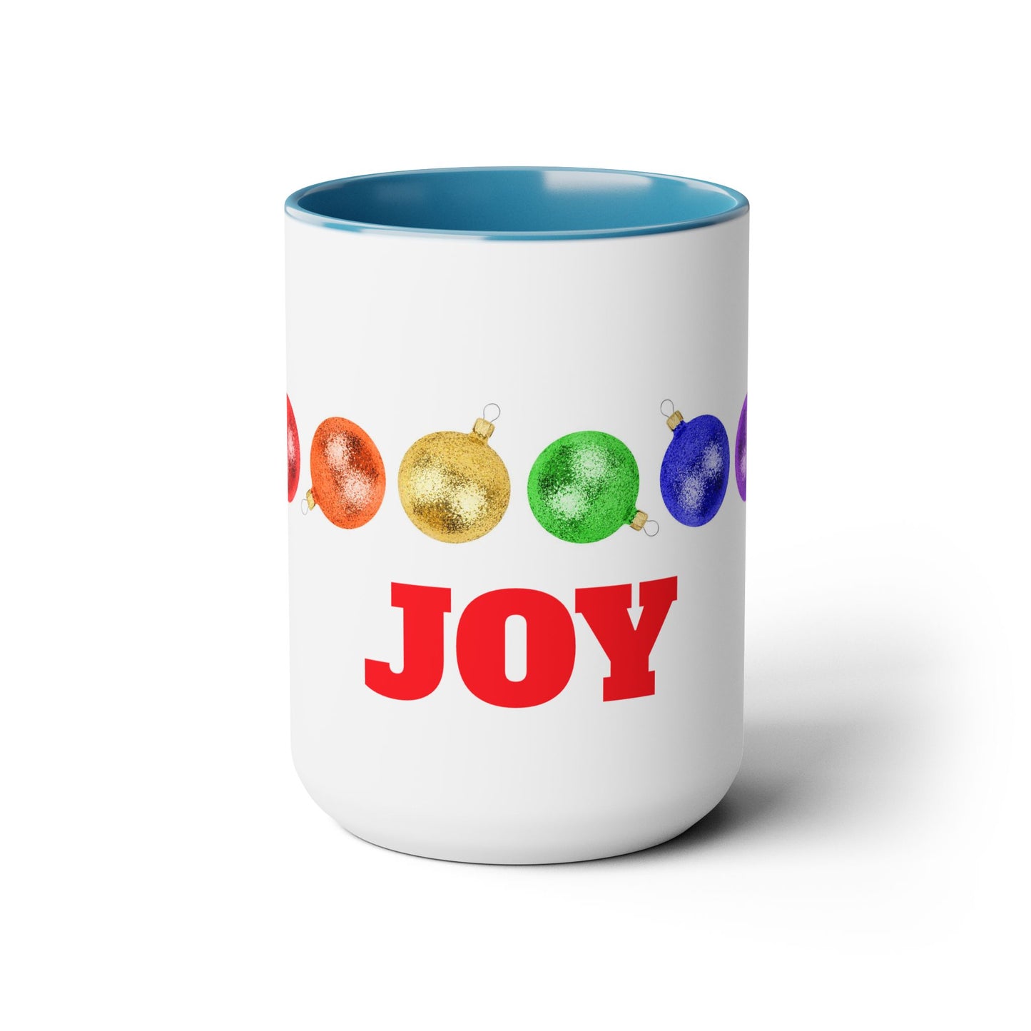 Holiday JOY Two-Tone Coffee Mugs, 15oz