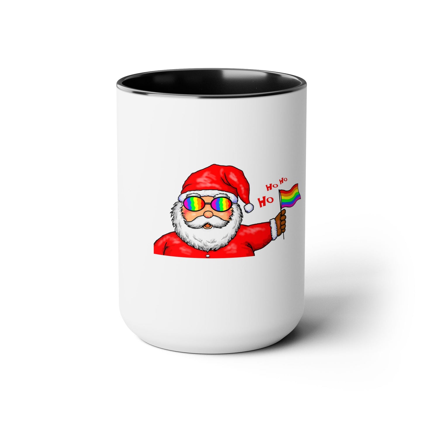 Santa Pride Two-Tone Coffee Mugs, 15oz