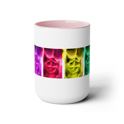 POP ART Torsos Two-Tone Coffee Mugs, 15oz