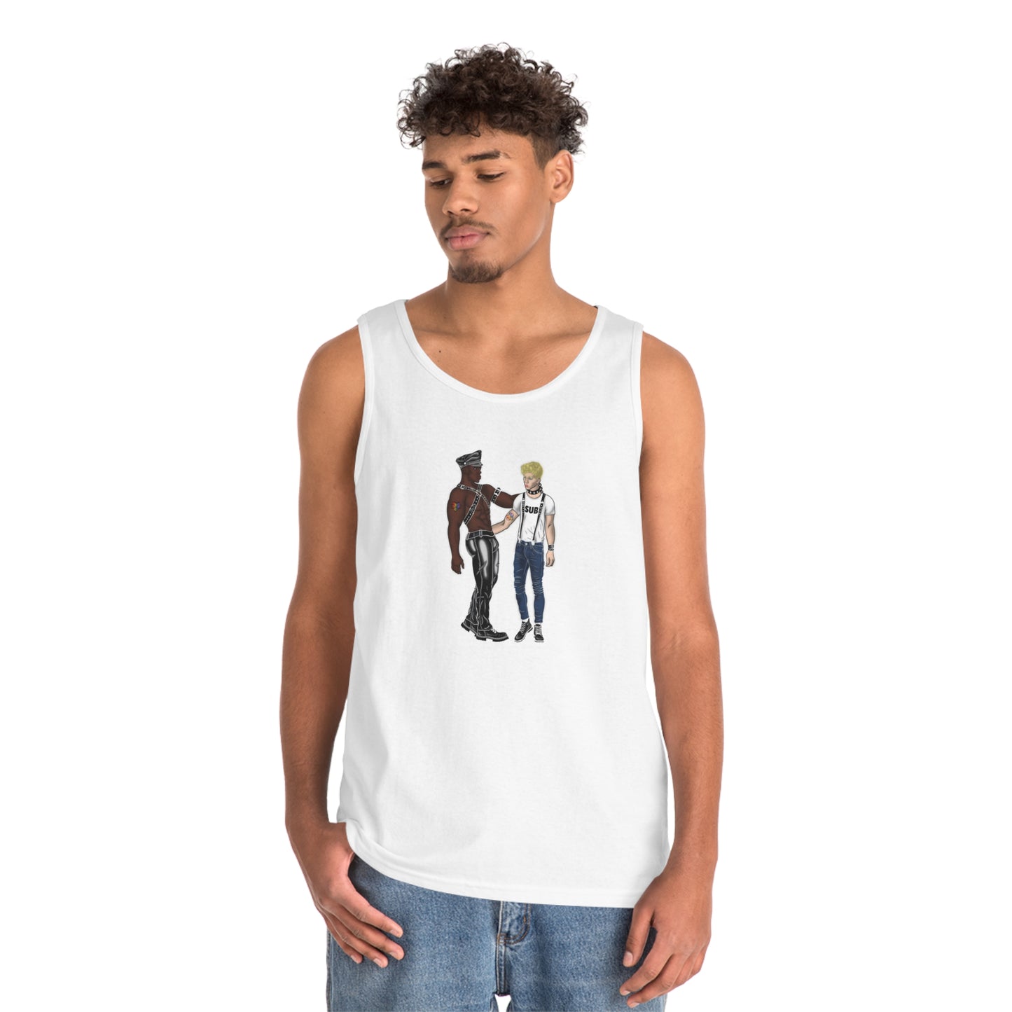 Unisex Heavy Cotton Tank Top - Leather Couple